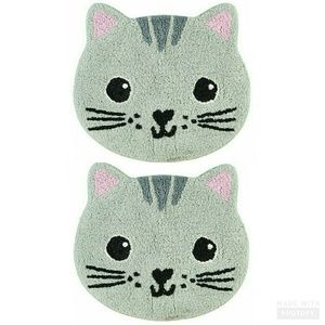 2 NWT Cute Sass & Belle Cat Heart Nose Kids / Baby Home Decor Bathroom Rug / Mat